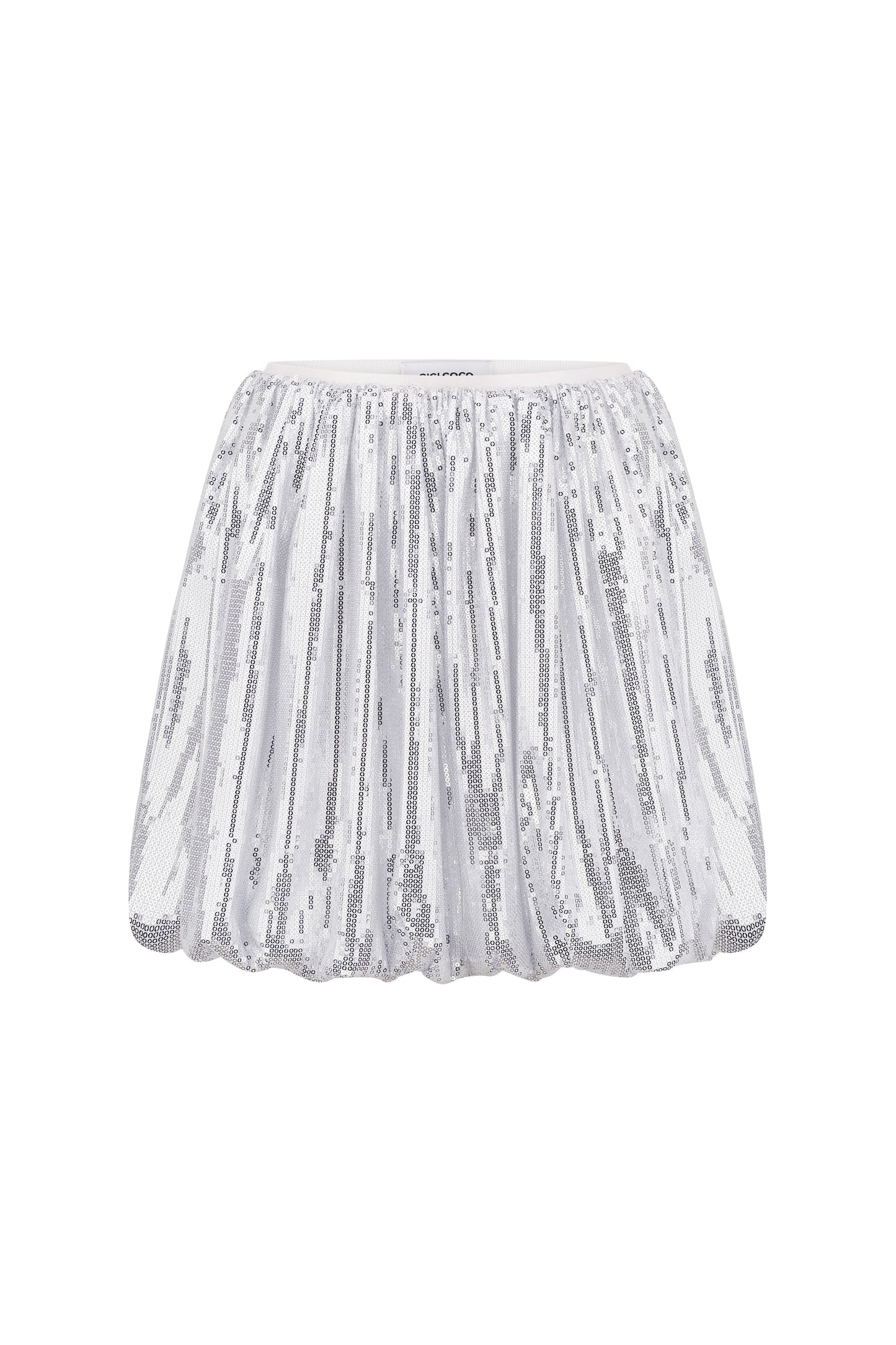 Gray Sequin Tulip Mini Skirt
