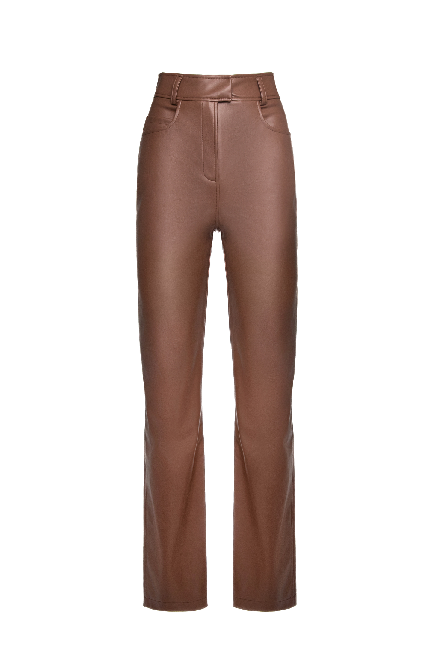Штани еко-шкіра коричневі