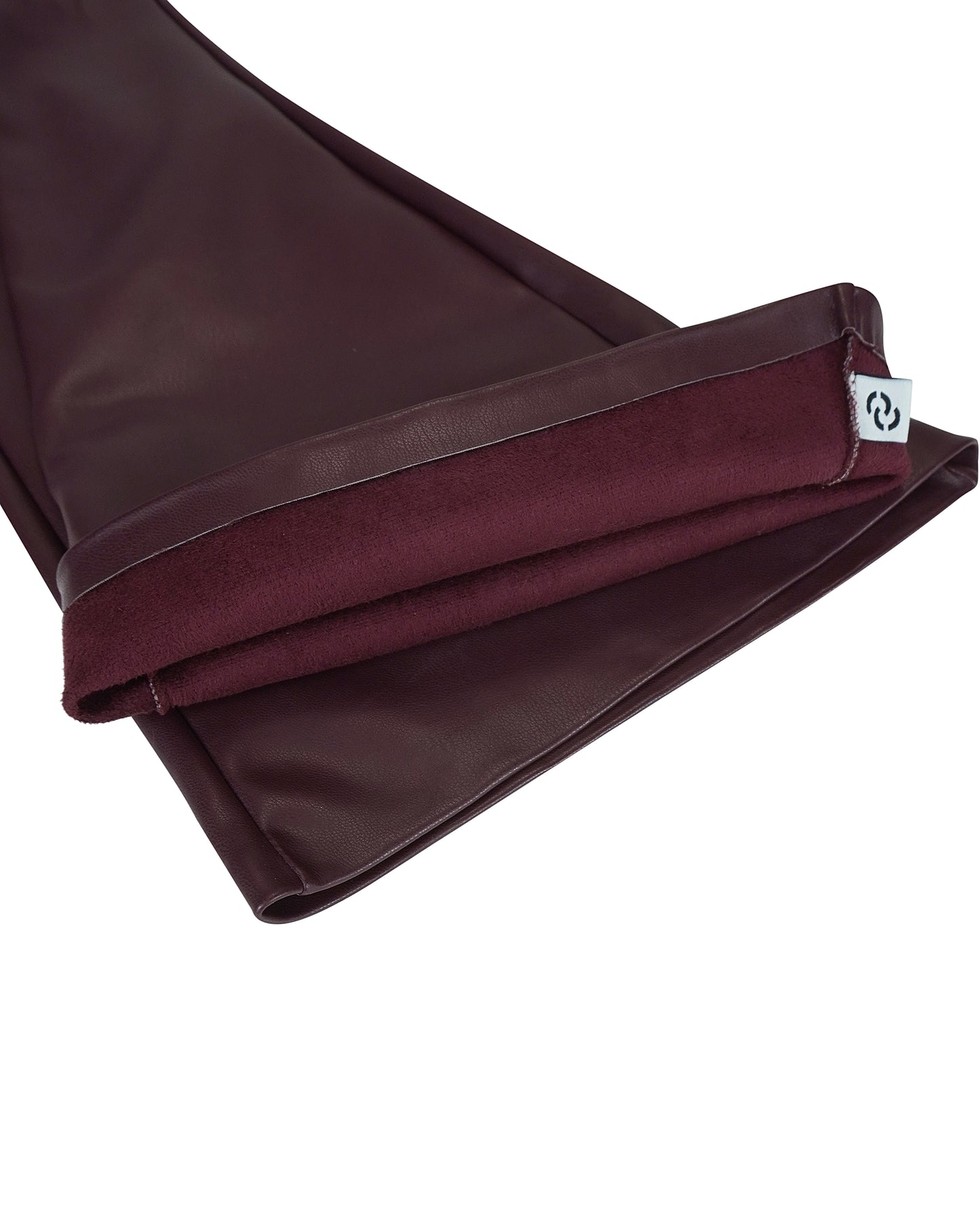 Рукавиці сливові з еко-шкіри довгі