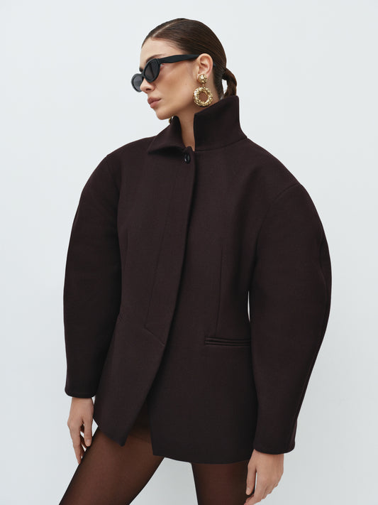 Coat-jacket with a silhouette and voluminous sleeves COUTURE