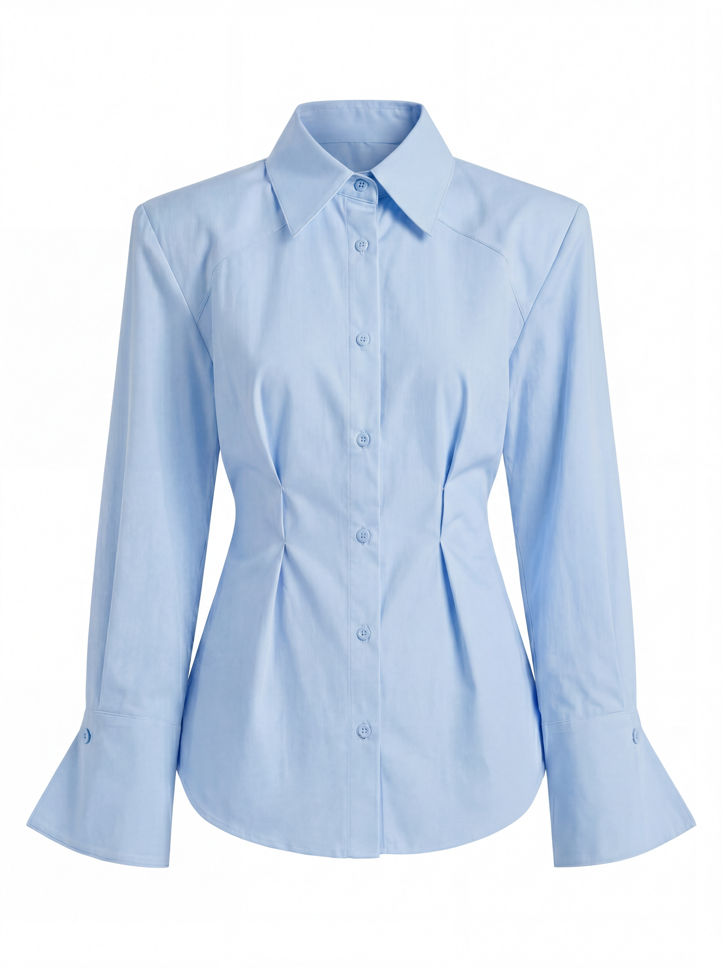 Сорочка блакитна з акцентом на талію