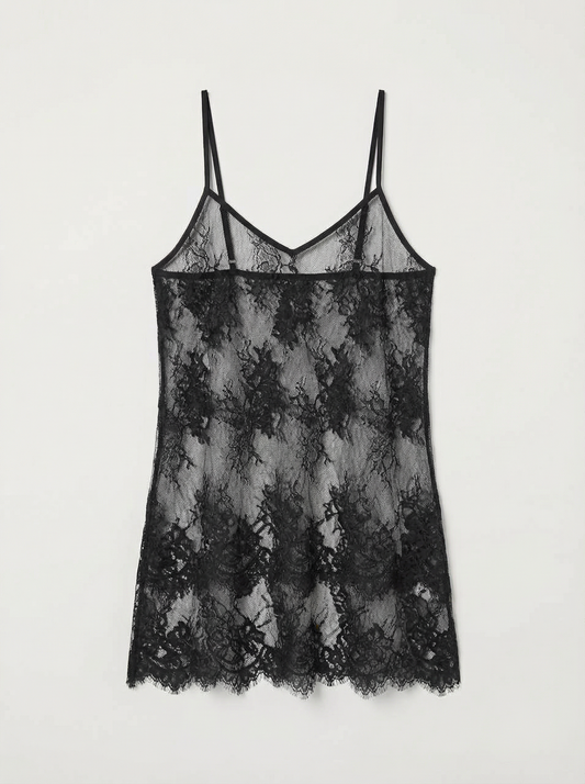 Майка напівпрозора мереживна чорна