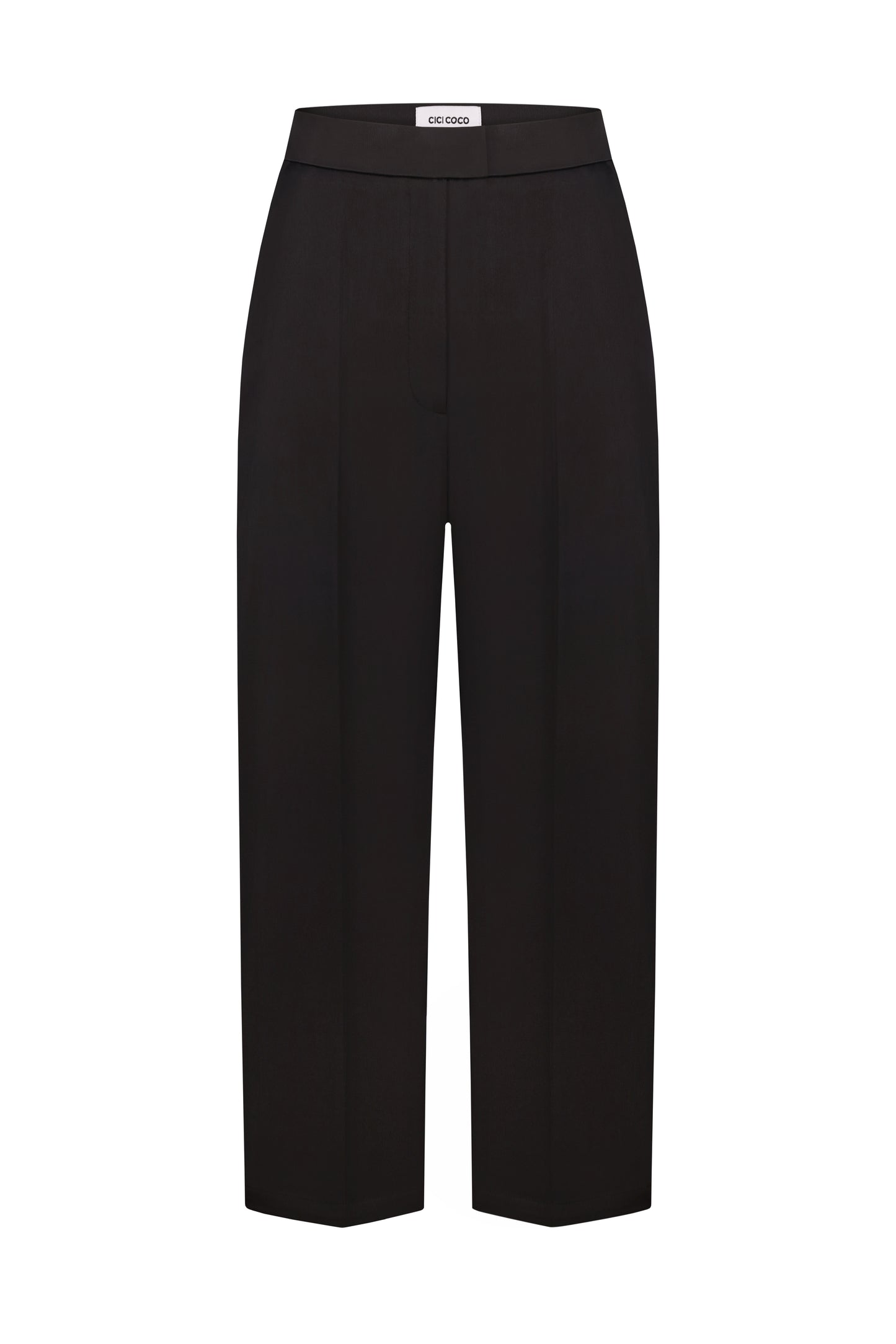 Сатинові чорні штани прямого крою