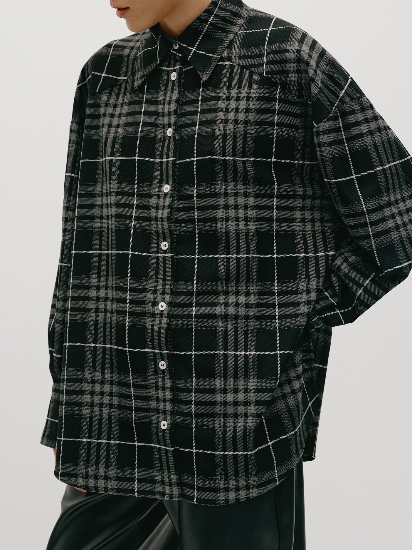 Black oversized checkered shirt