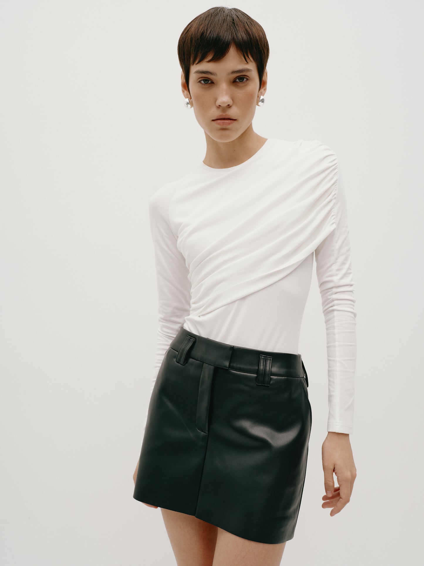 Black Eco-Leather Mini Skirt