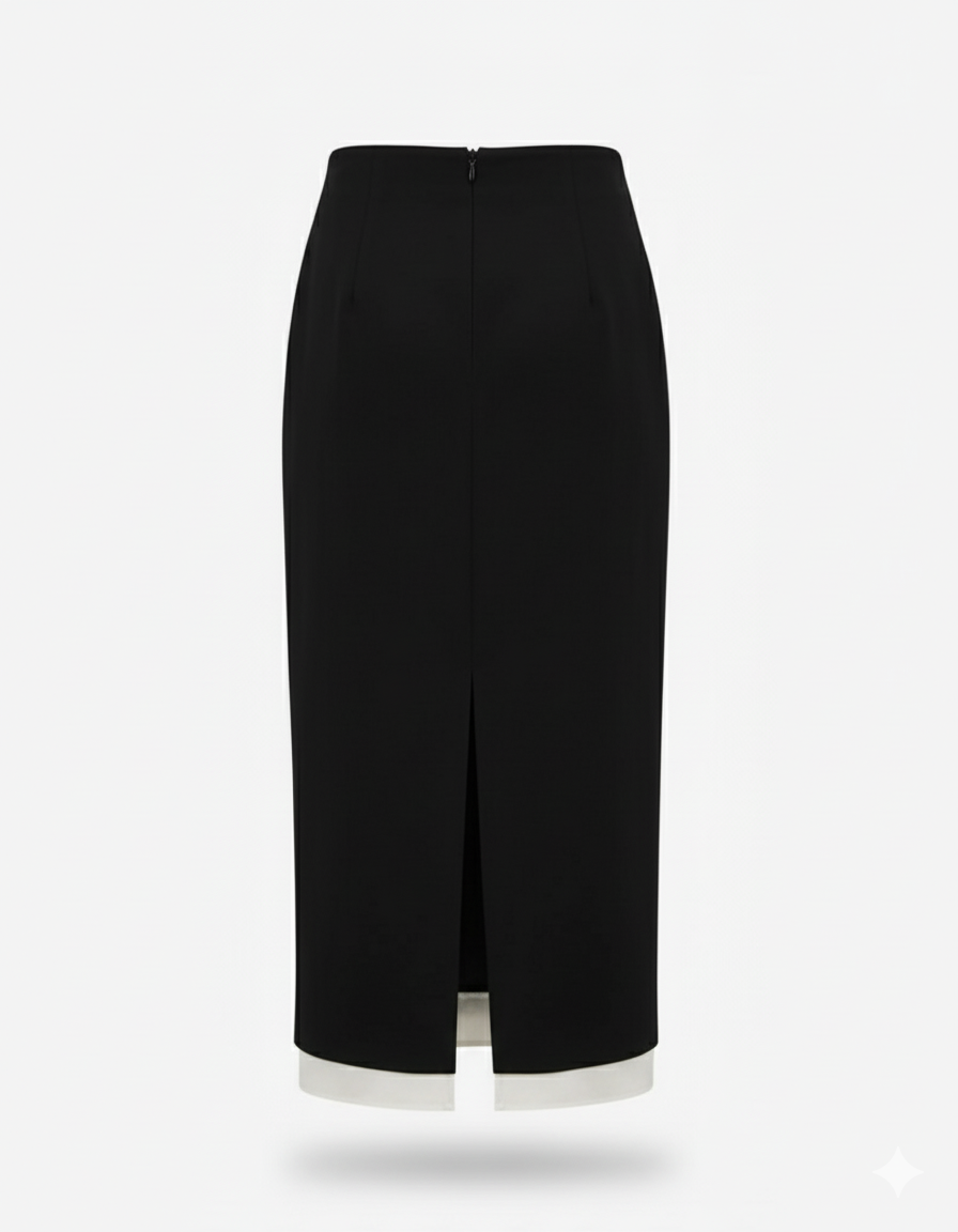 Спідниця максі з контрастною підкладкою