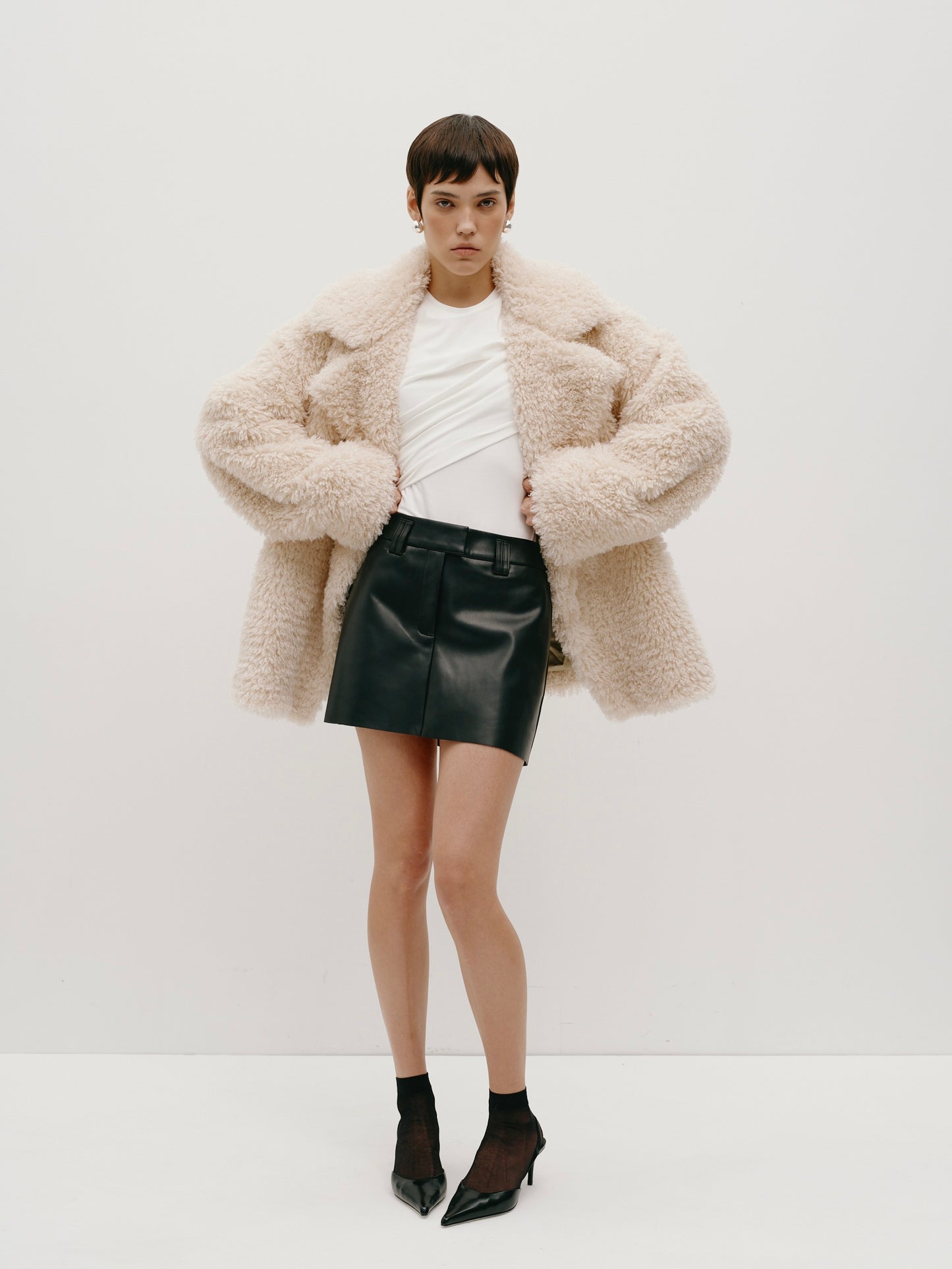 Milk fur coat