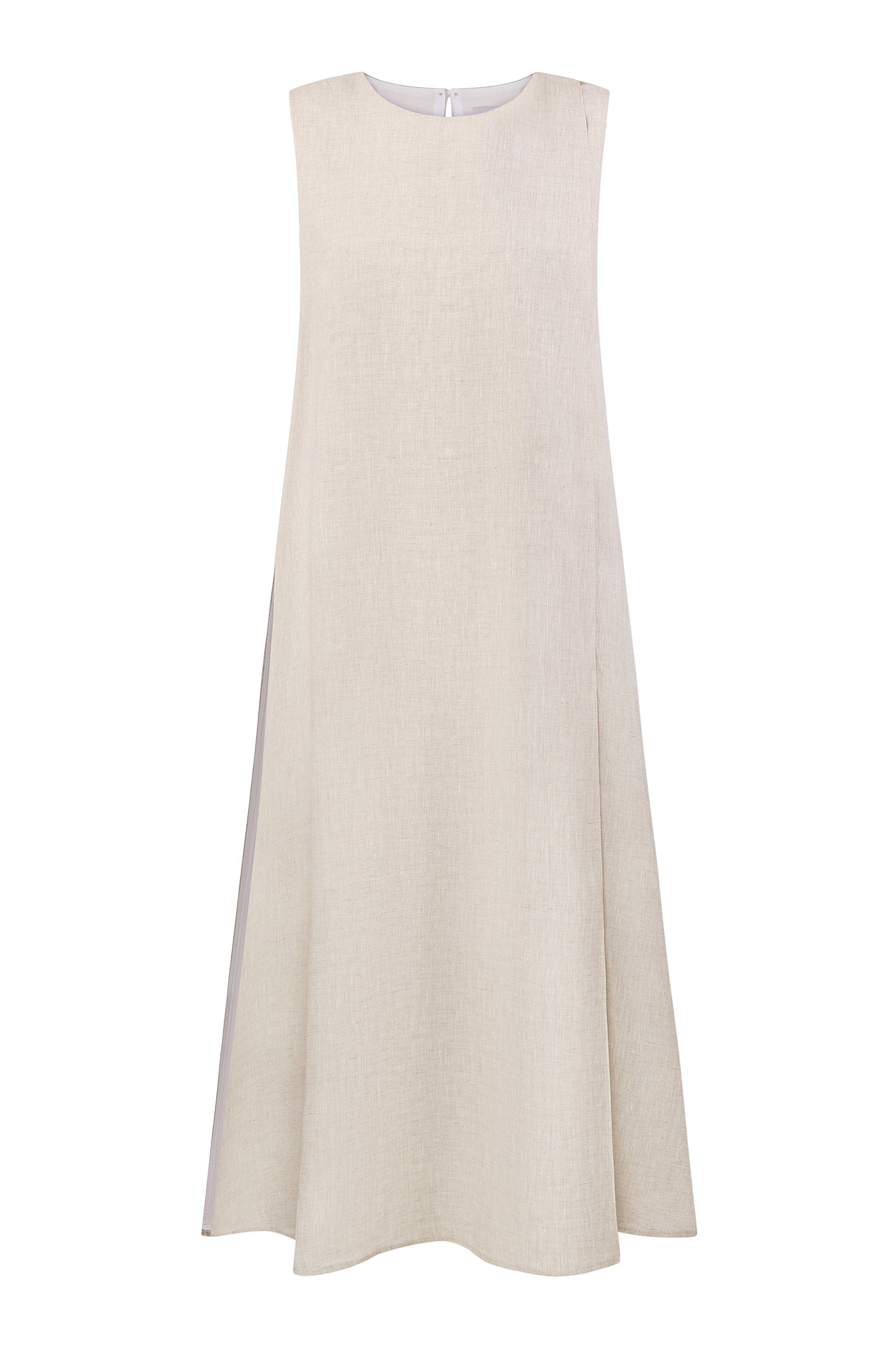 Beige linen geometric dress