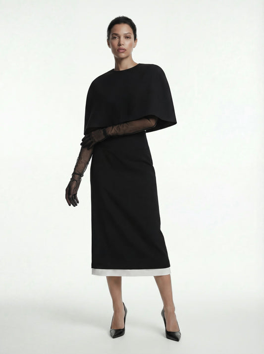 Спідниця максі з контрастною підкладкою