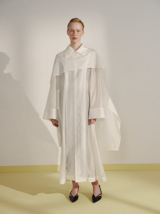 Тренч напівпрозорий молочний