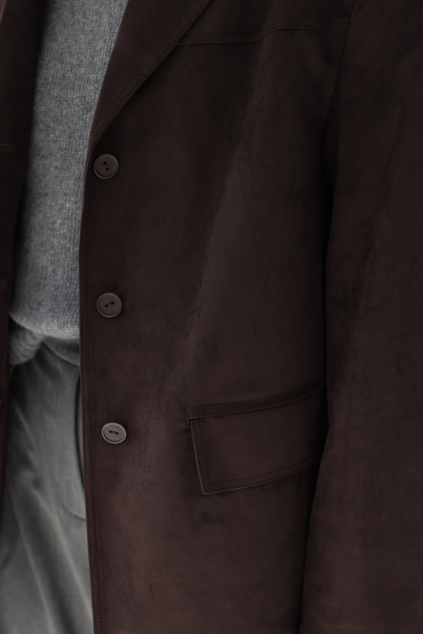 Eco-suede jacket in chocolate color (limited edition)