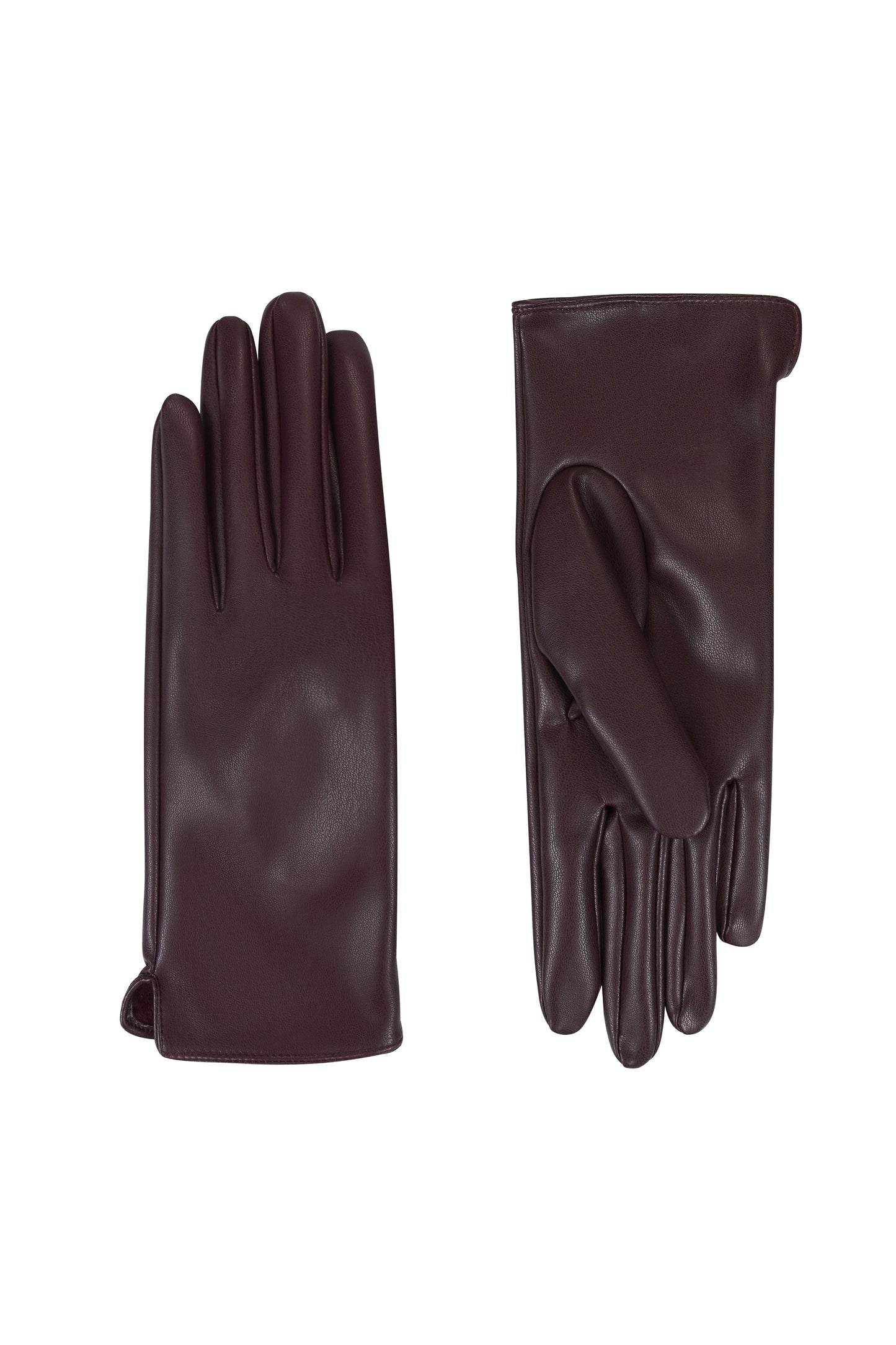 Рукавиці сливові з еко-шкіри