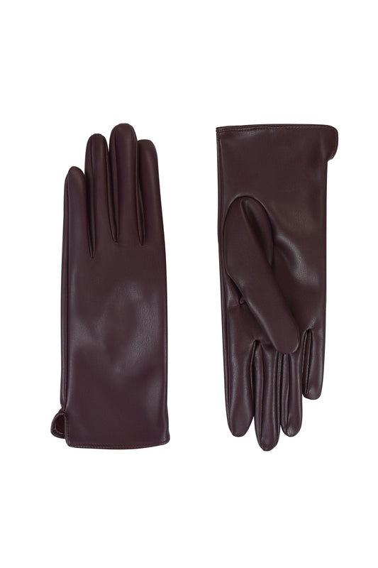 Рукавиці сливові з еко-шкіри