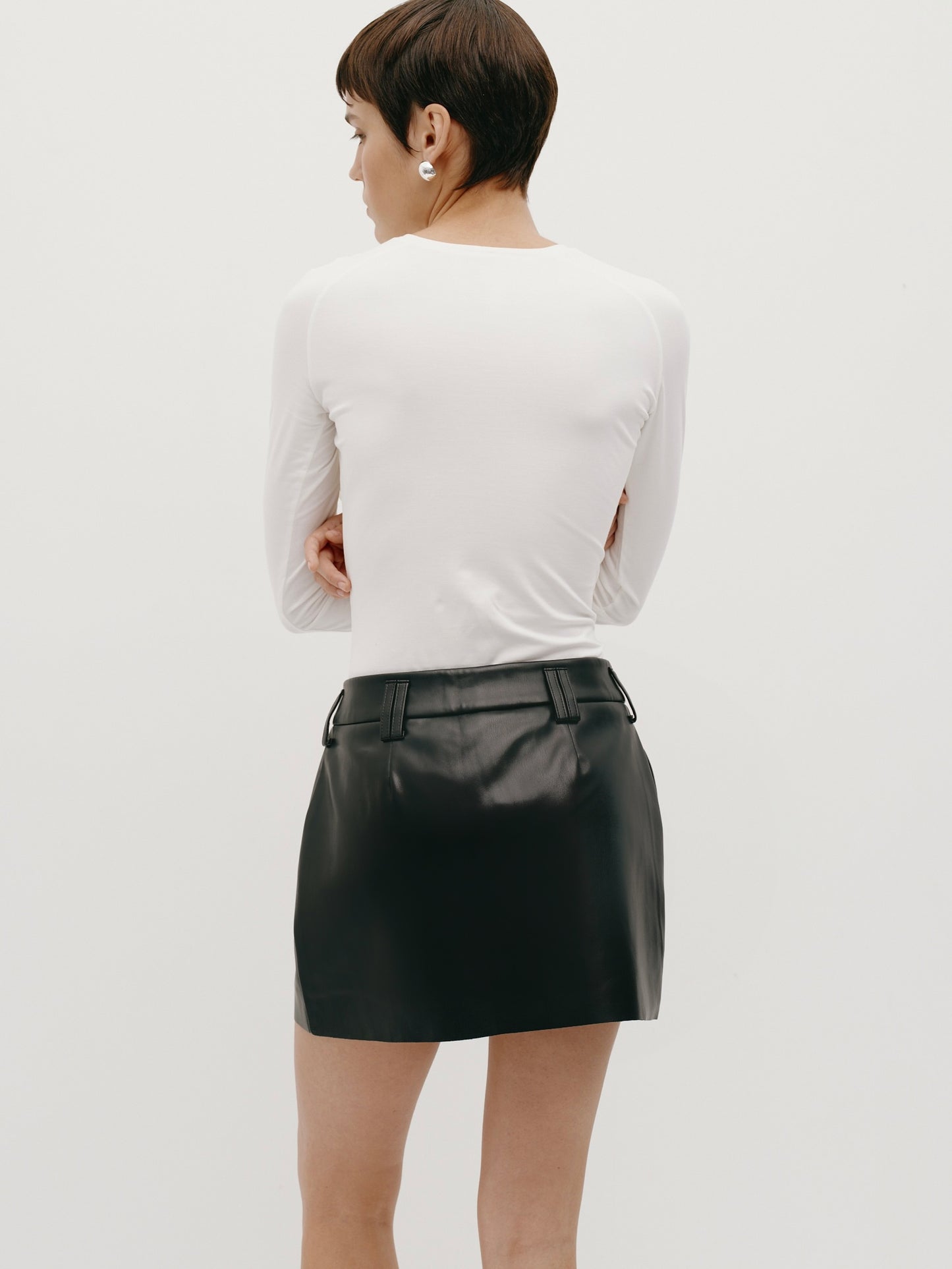 Black Eco-Leather Mini Skirt