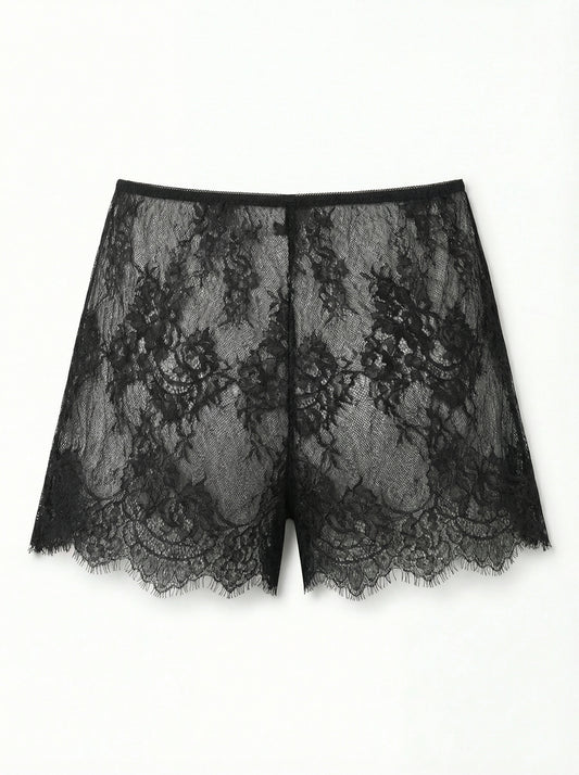 Шорти напівпрозорі мереживні чорні