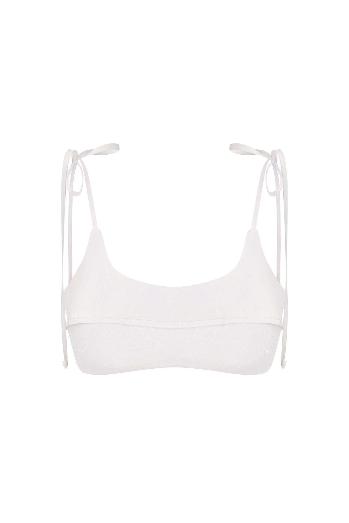 Milk linen crop top