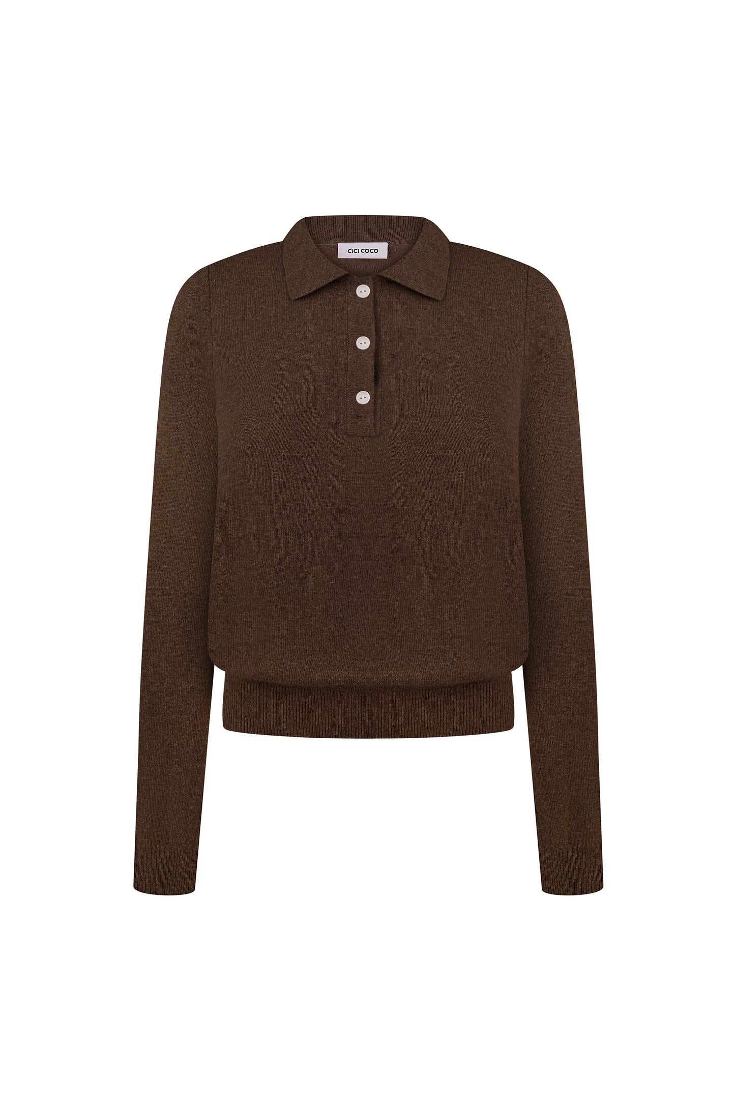 Brown knitted polo