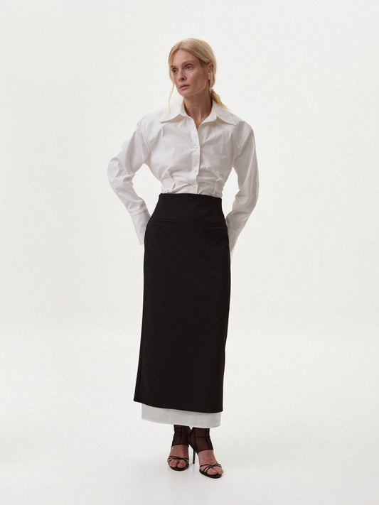 Спідниця максі з контрастною підкладкою