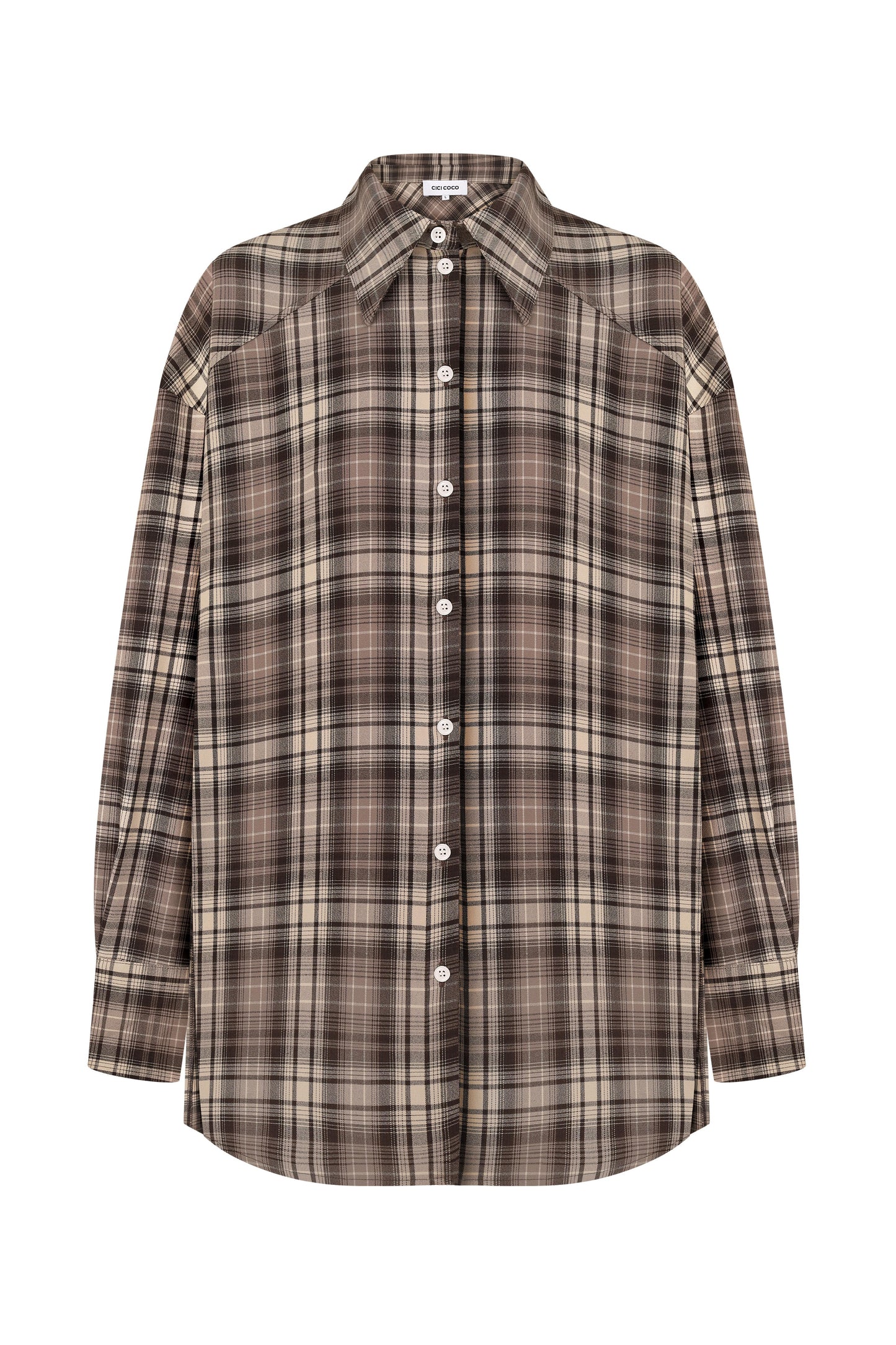 Brown oversized checkered shirt