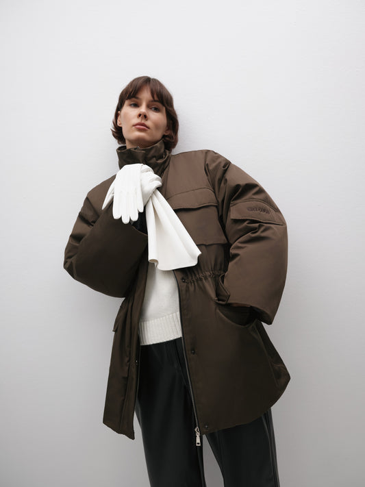 Утеплена куртка-парка хакі