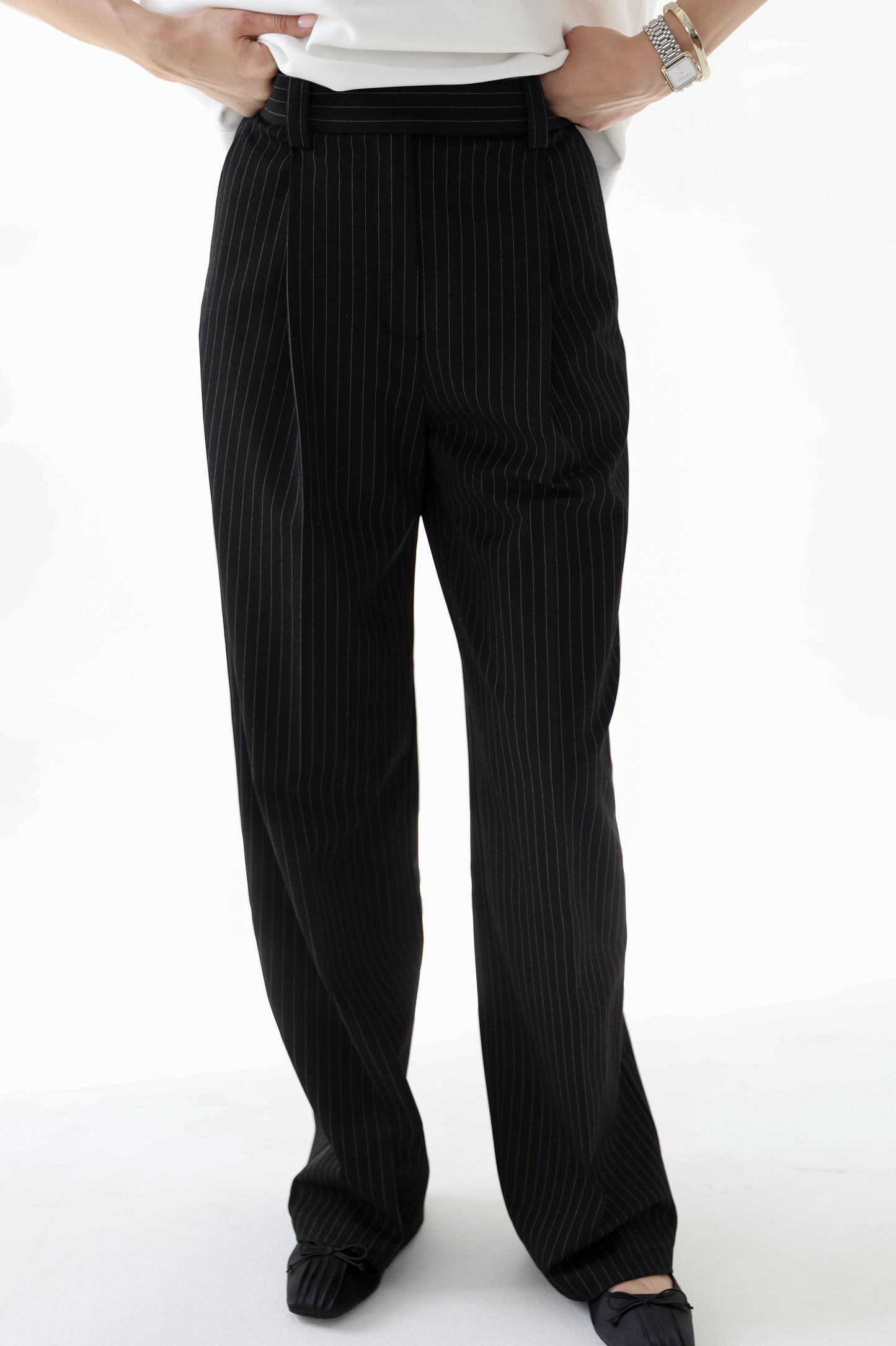 Black striped palazzo pants (limited edition)