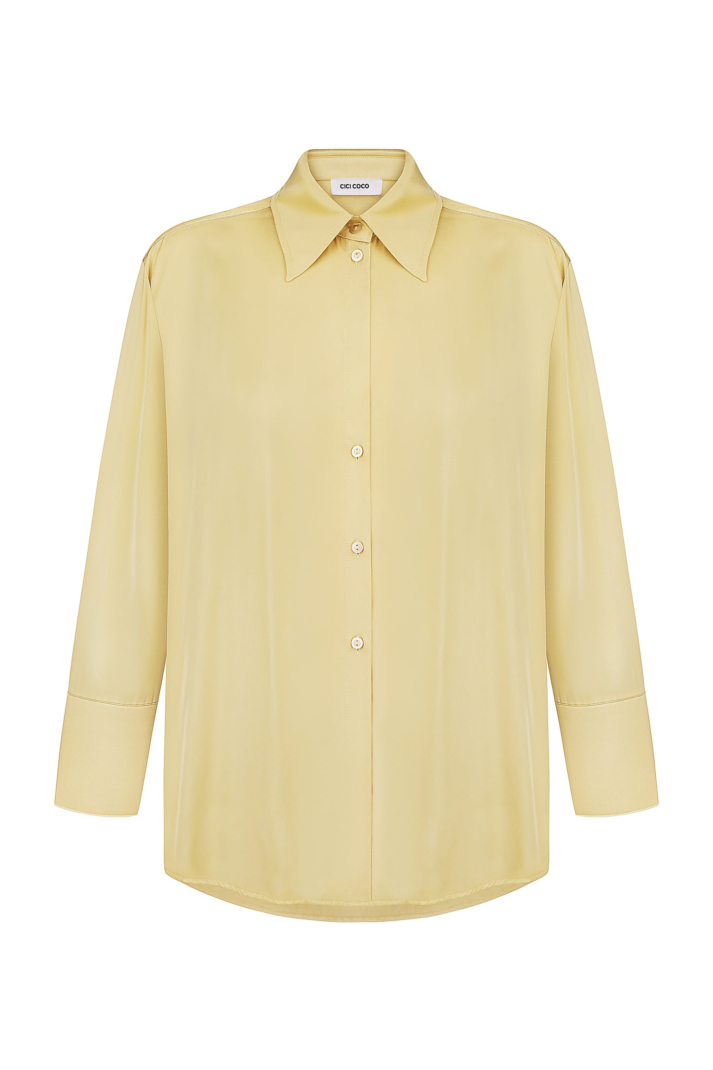 Блуза сатин лимонного відтінку