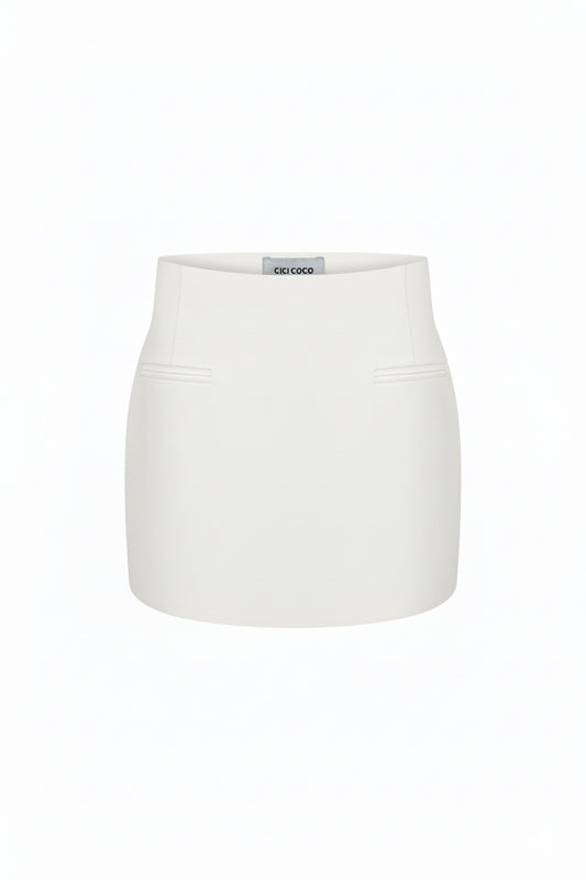 Спідниця сатинова міні молочна