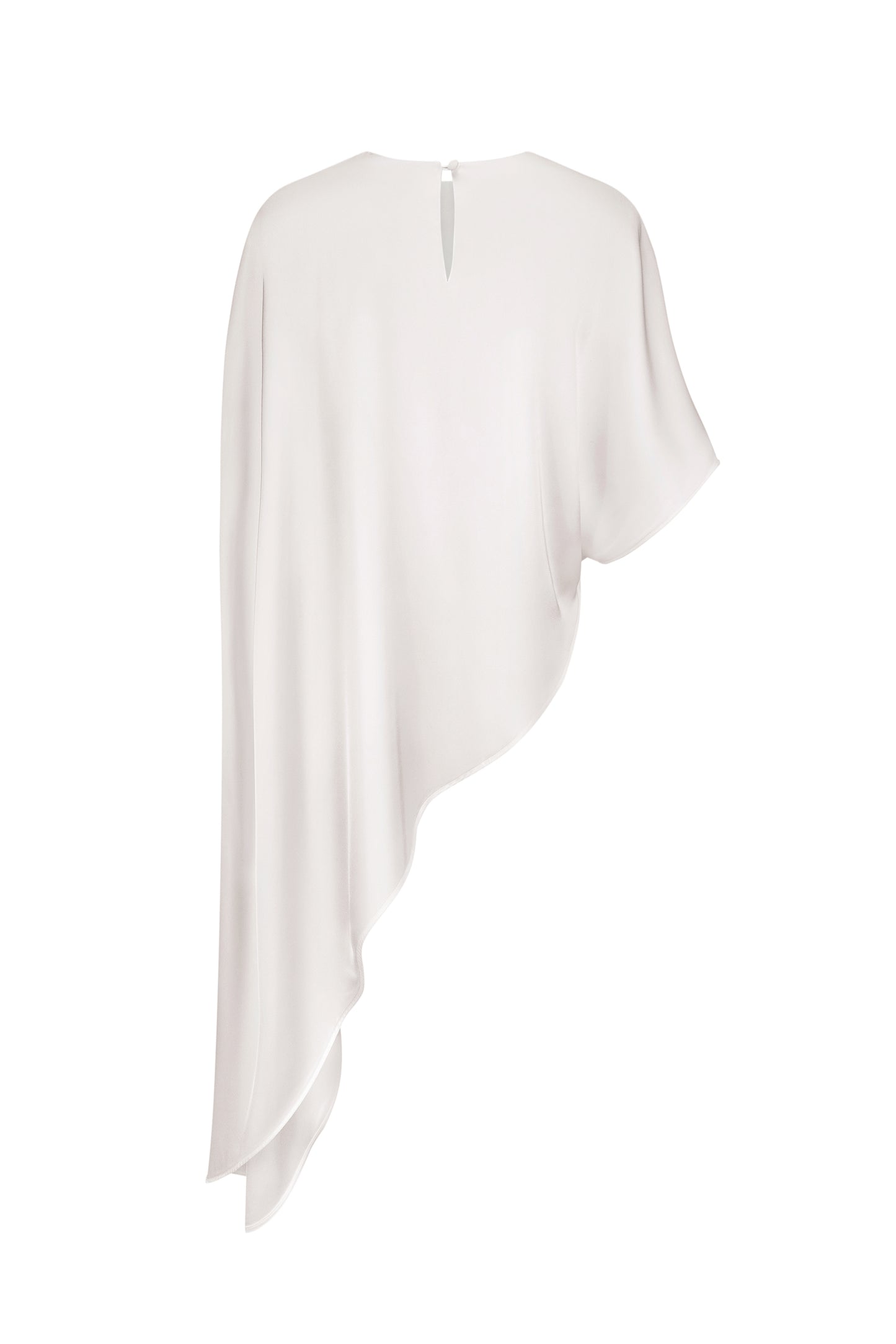 Топ з асиметрією молочний сатиновий