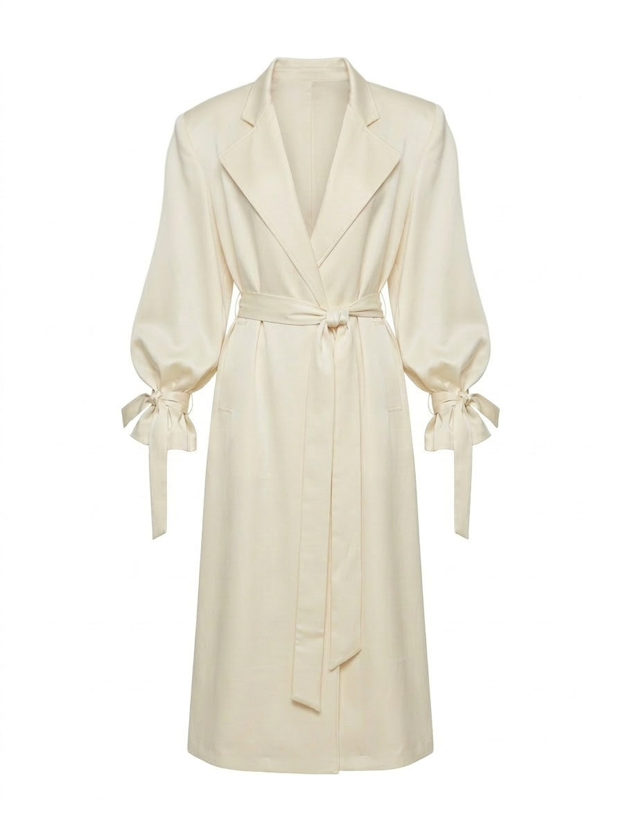 Сатиновий молочний тренч COUTURE