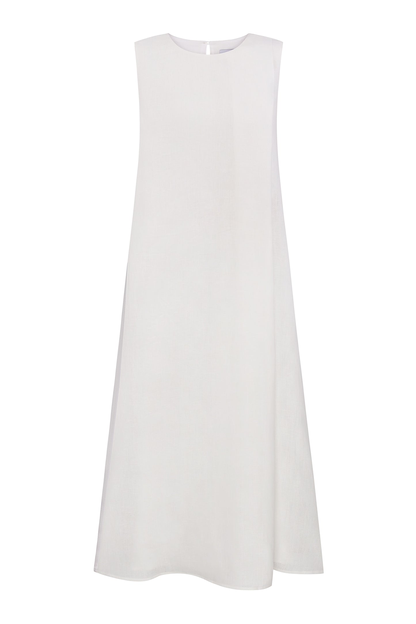 Milk-colored linen geometric dress