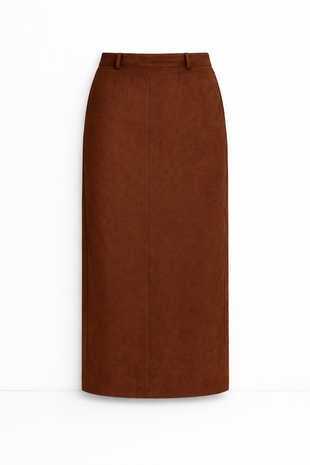 Caramel eco-suede maxi skirt