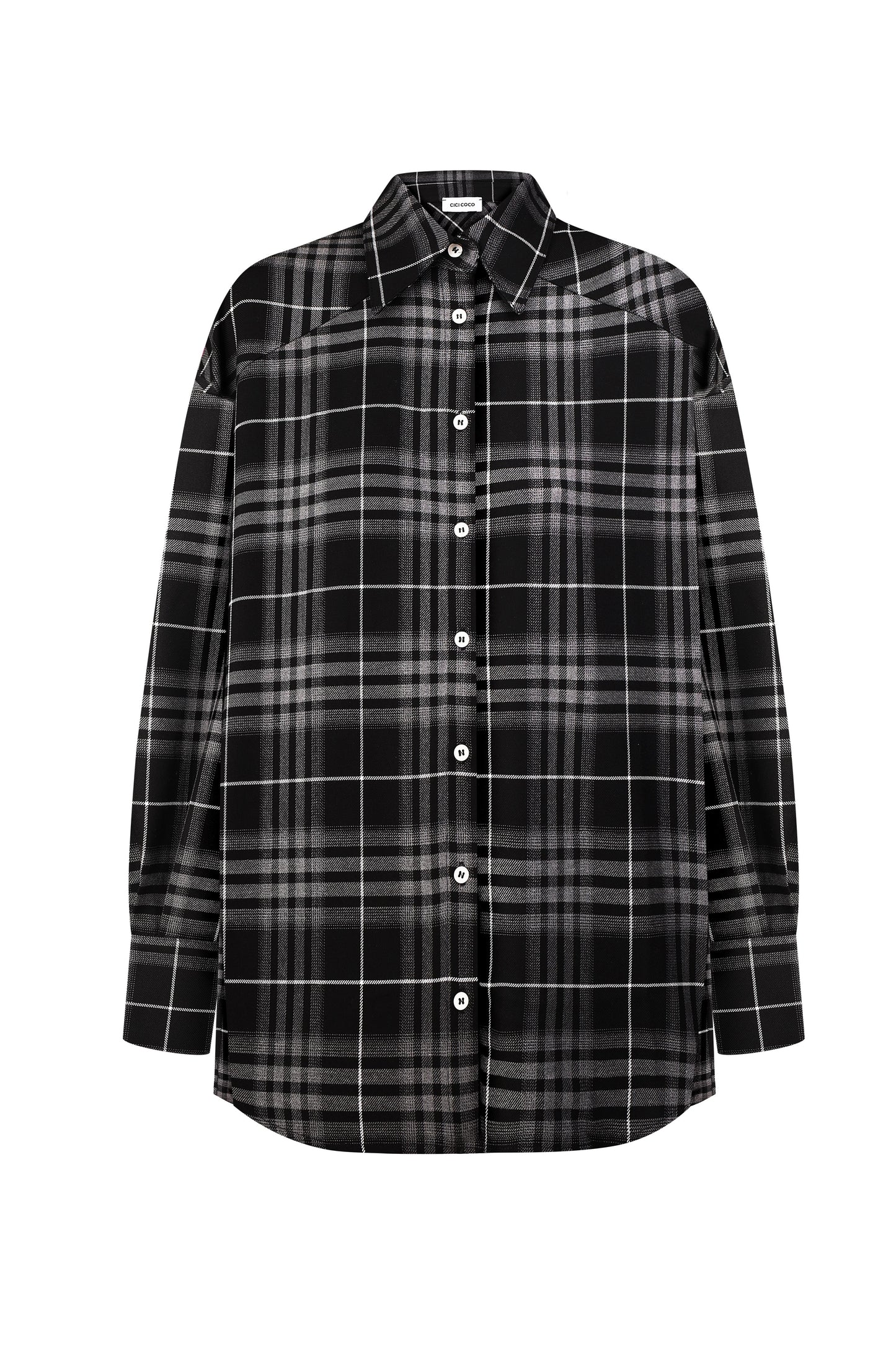 Black oversized checkered shirt