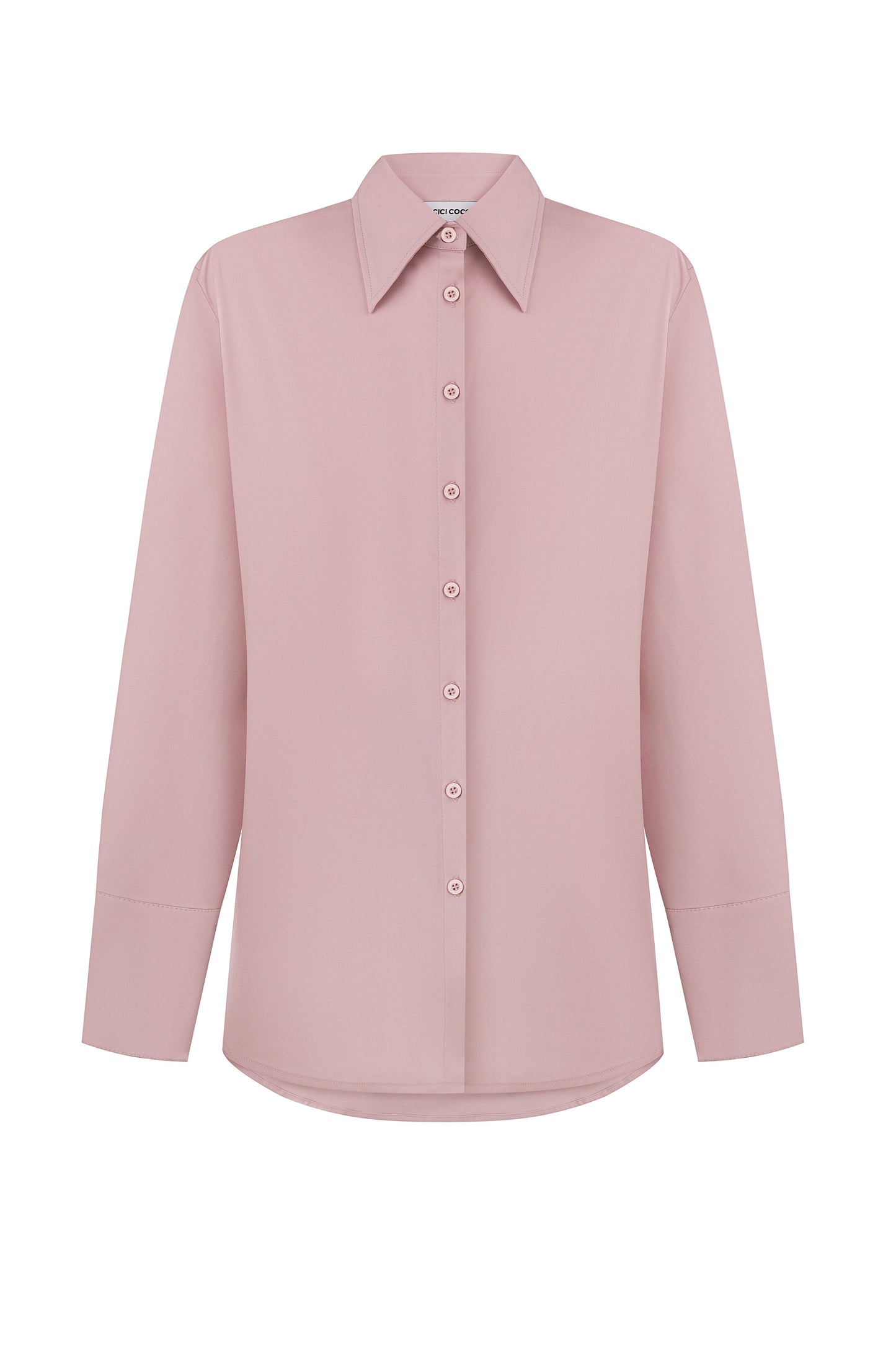 Powder-colored contoured shirt