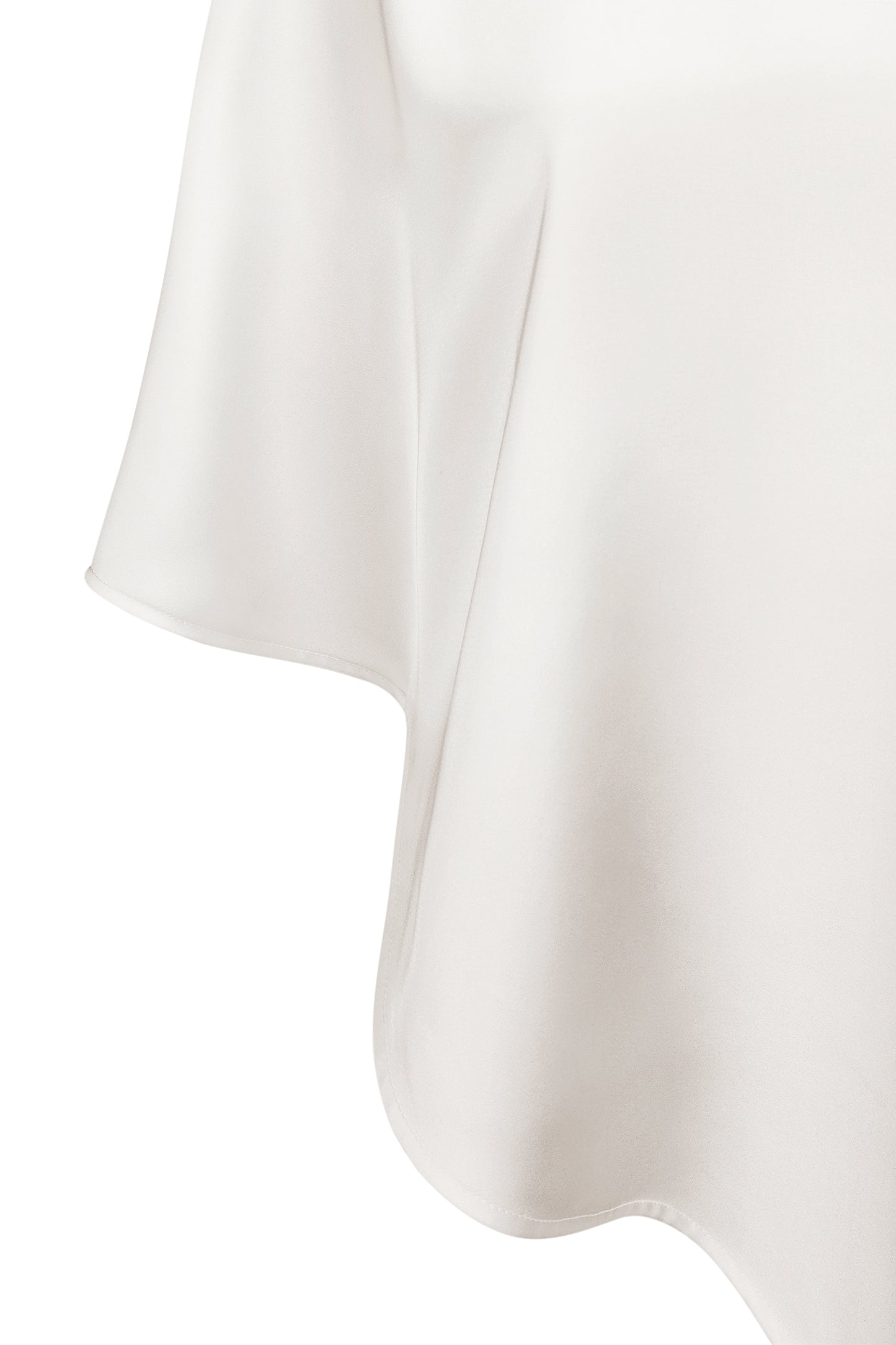 Топ з асиметрією молочний сатиновий