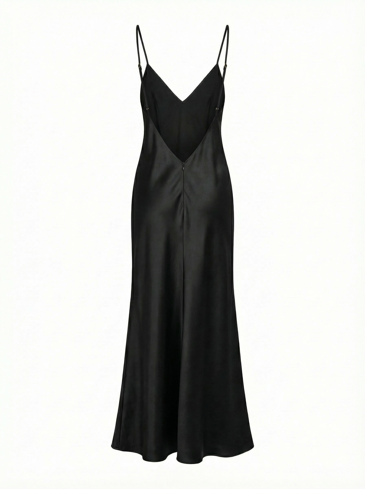 Сатинова чорна сукня з вирізом на спині