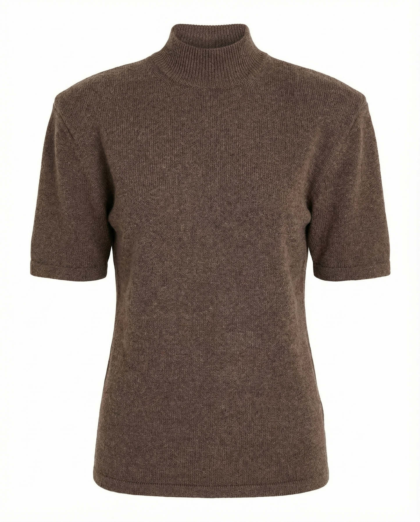 Вовняний гольф на короткий рукав з акцентними плечима бежевий