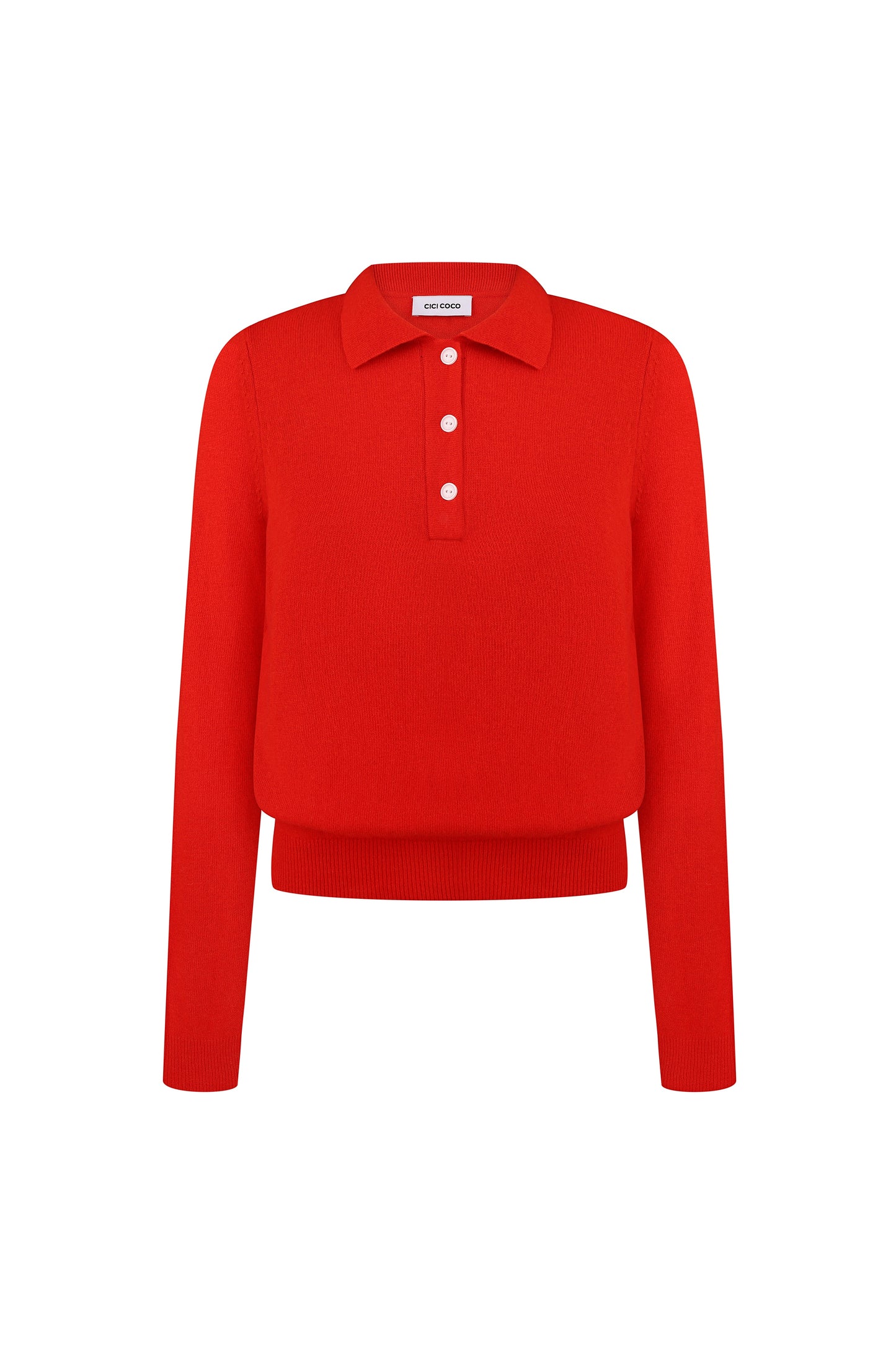 Red knitted polo