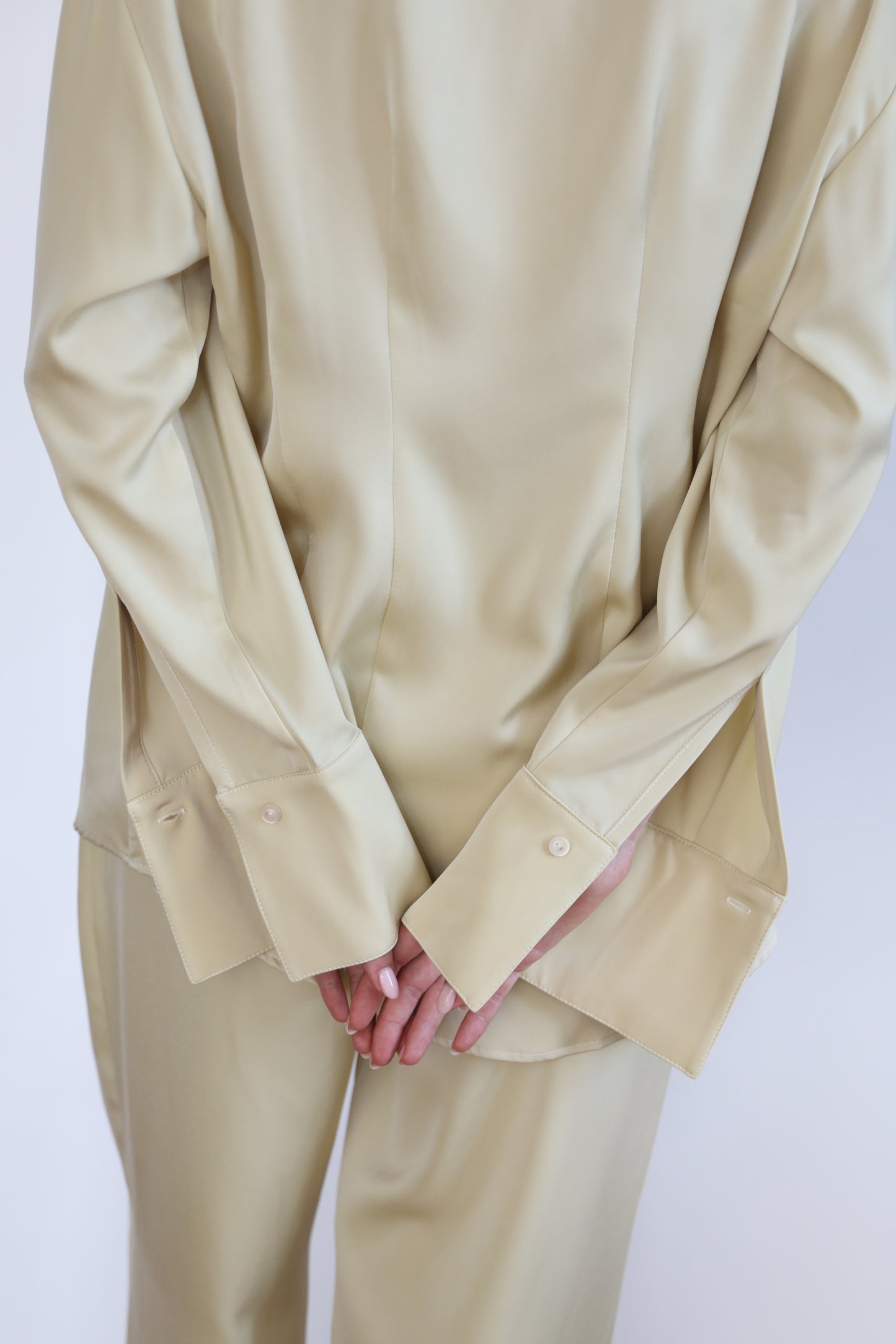 Lemon satin blouse