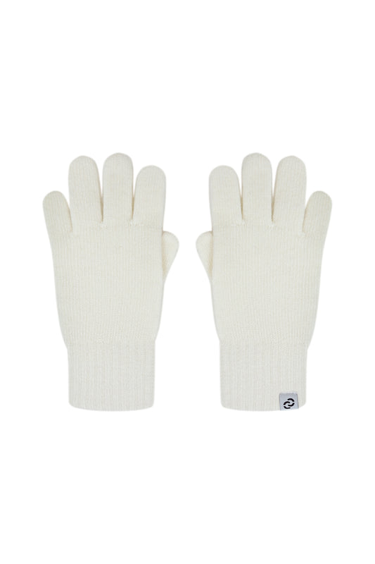 Рукавиці в'язані молочні