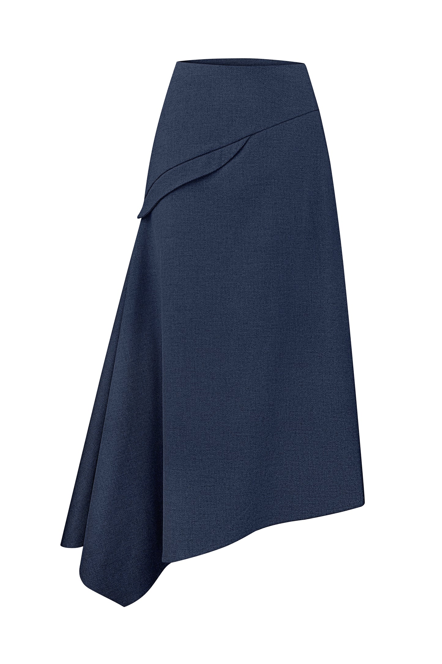 Blue Asymmetric Maxi Skirt