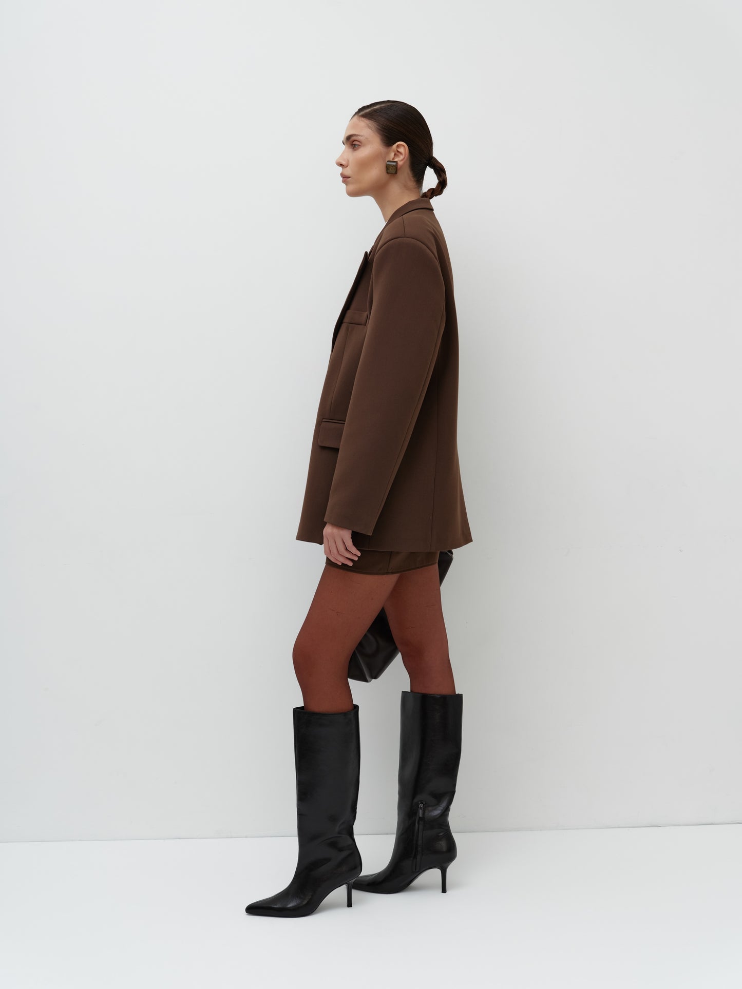 Brown Mini Trousers Skirt