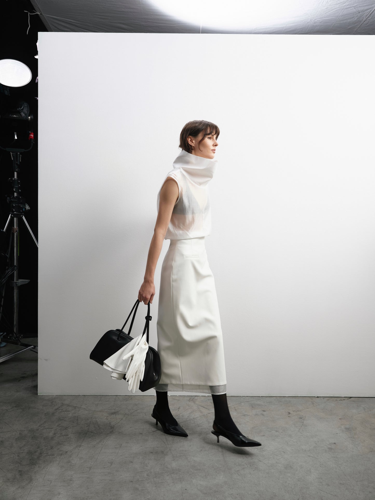 Спідниця молочна еко - шкіра з підкладкою в тон