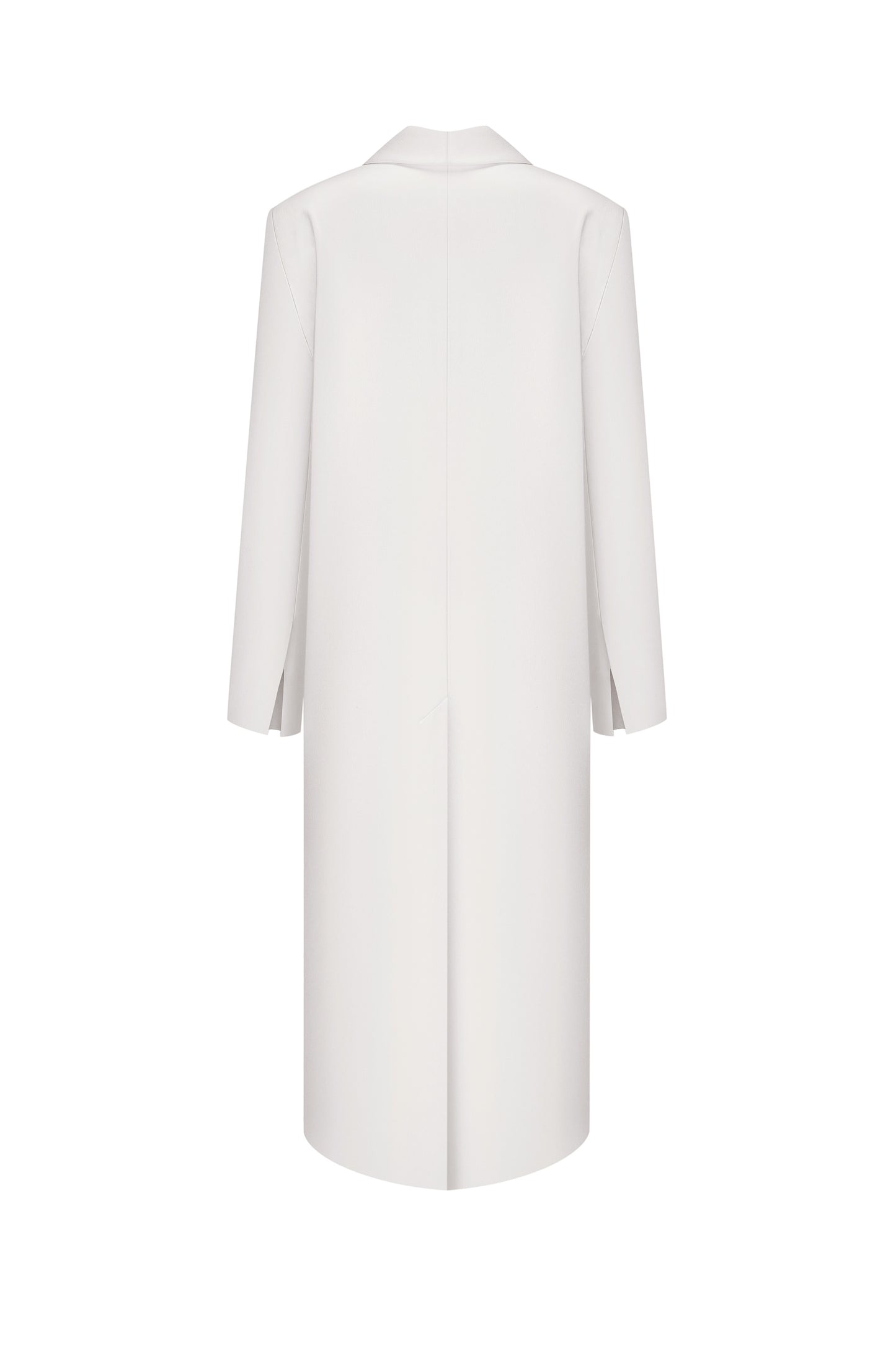 Сатиновий молочний жакет у максі довжині