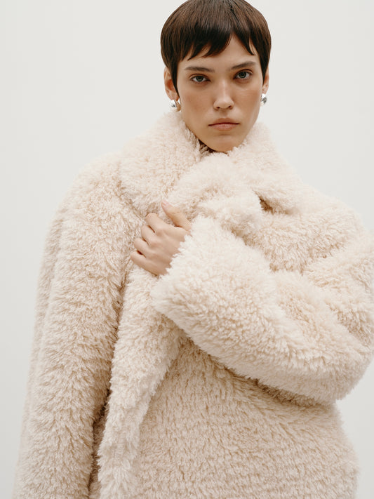 Milk fur coat