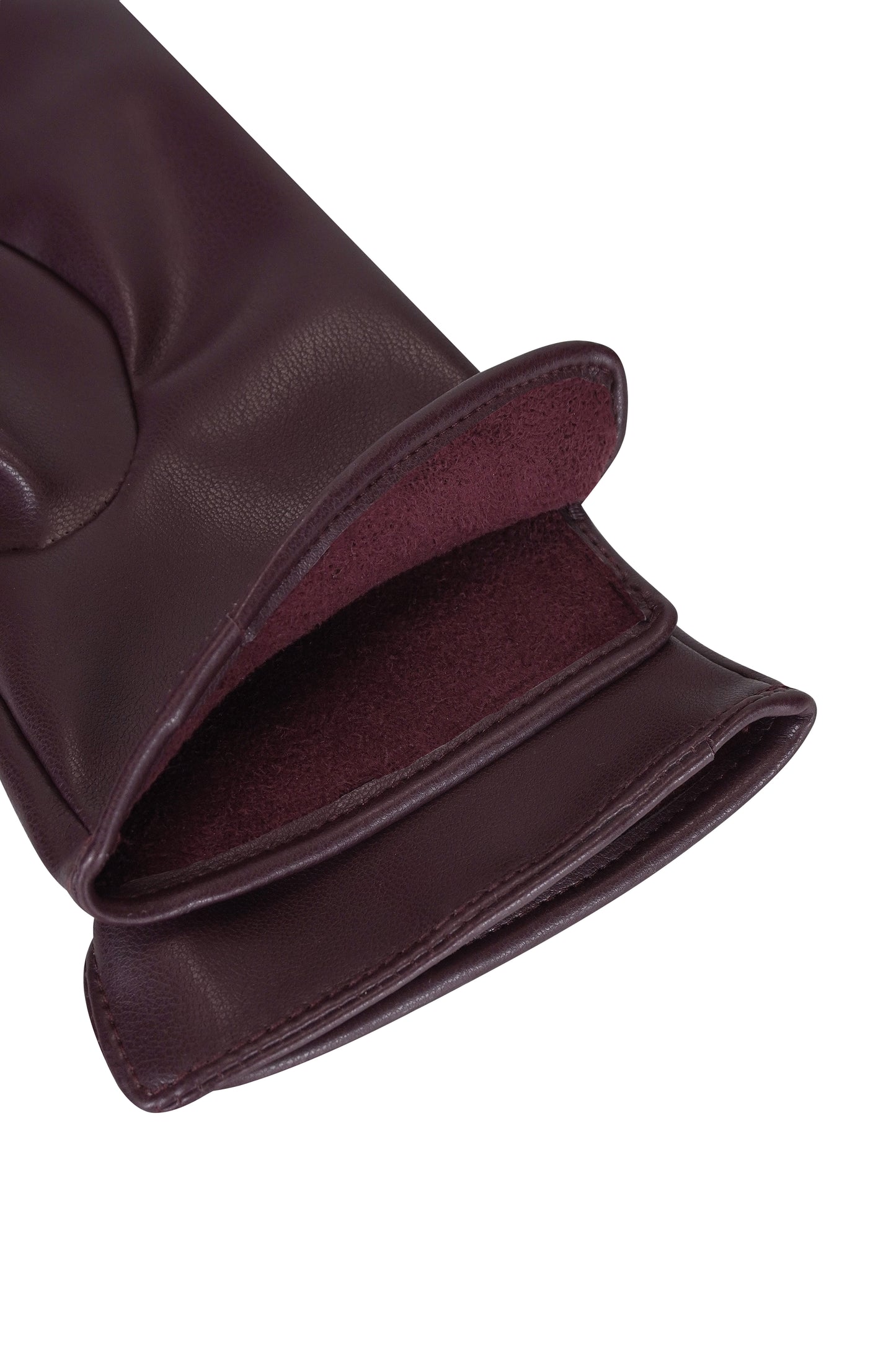 Рукавиці сливові з еко-шкіри