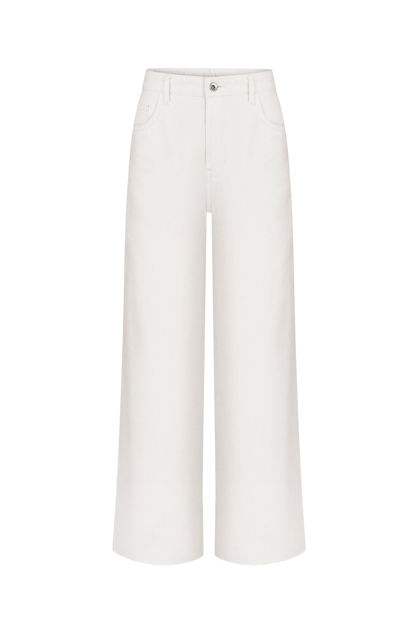 Молочні джинси широкого крою