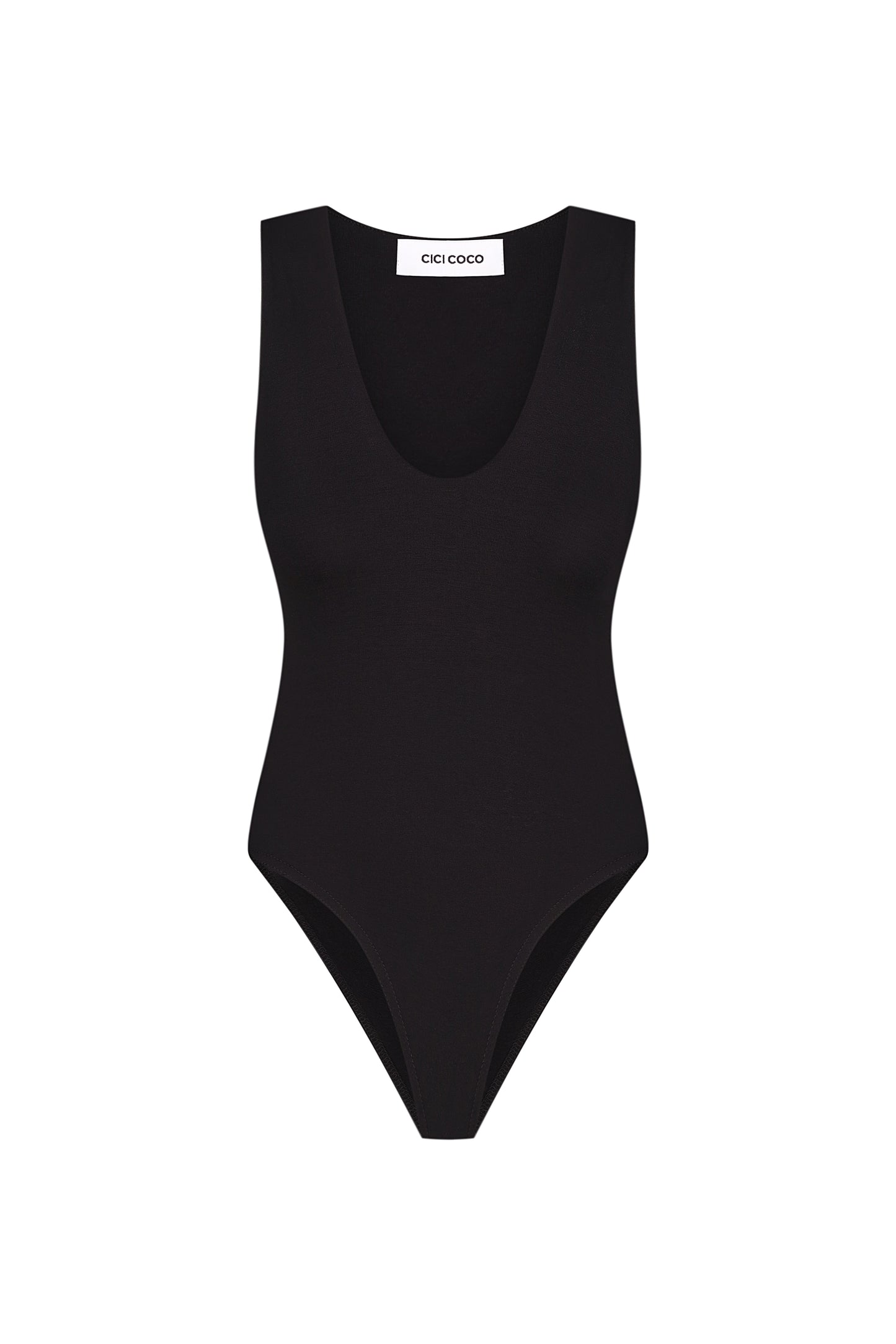 Black plunge bodysuit