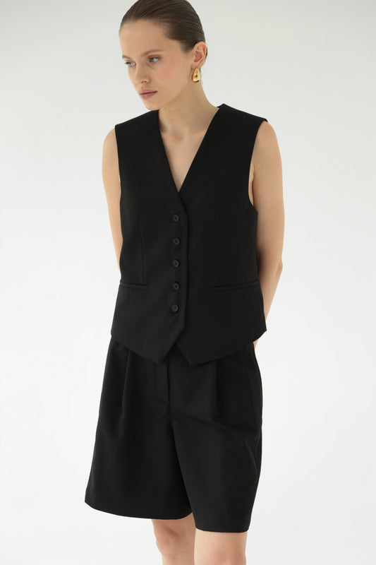 Black trouser vest