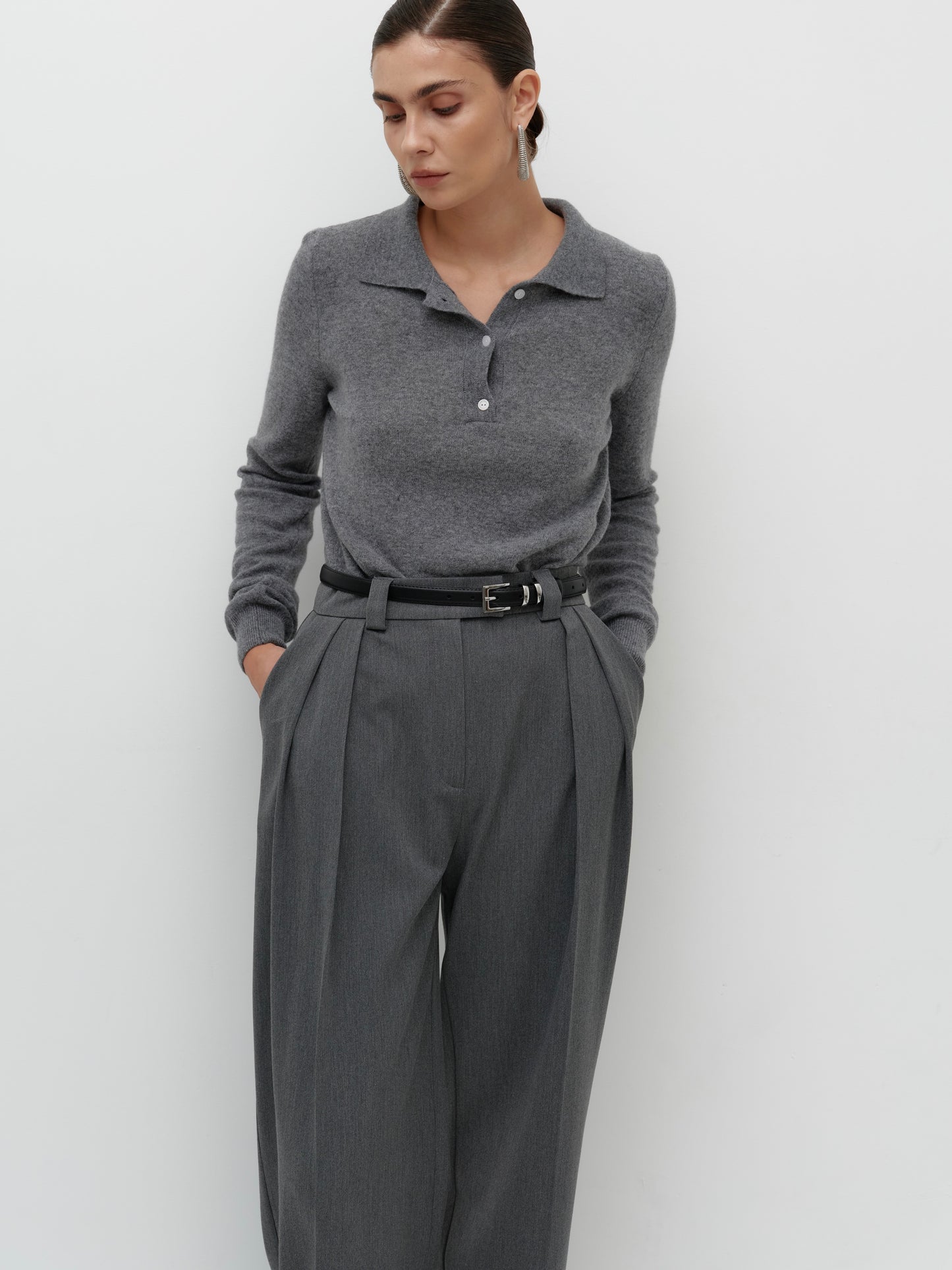 Grey palazzo trousers