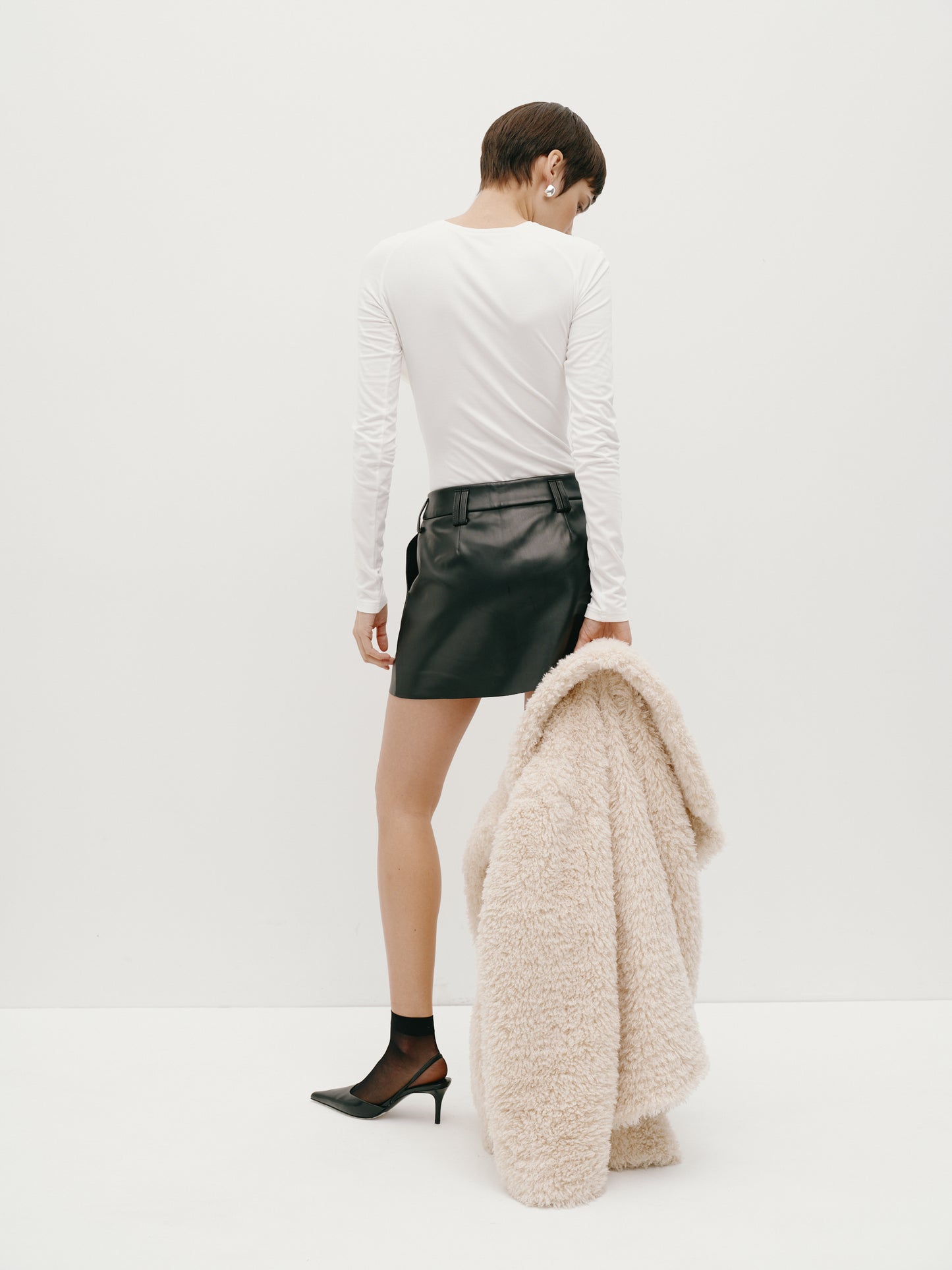 Black Eco-Leather Mini Skirt